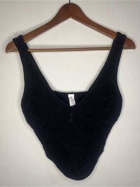 Alo Yoga Crochet Knit Tank Top in Black NWOT